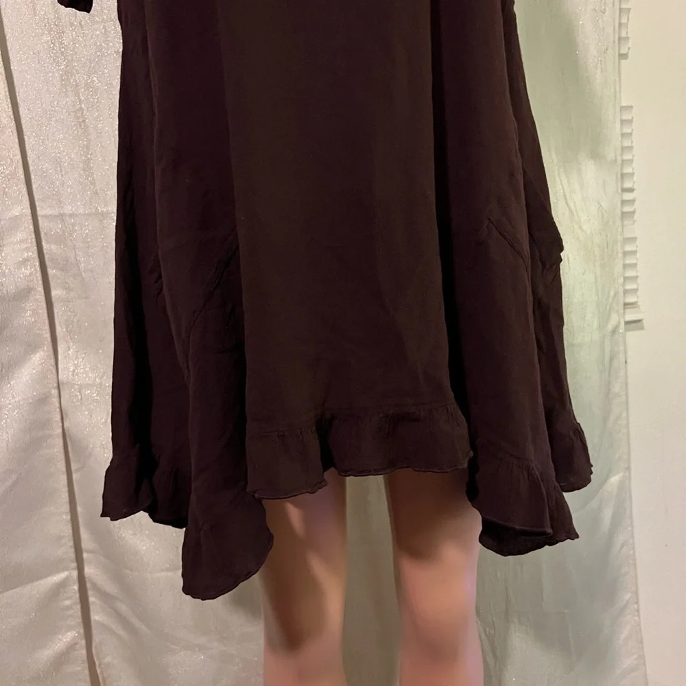 Oh My Gauze! Dark Brown Tunic Top - Picture 3 of 7